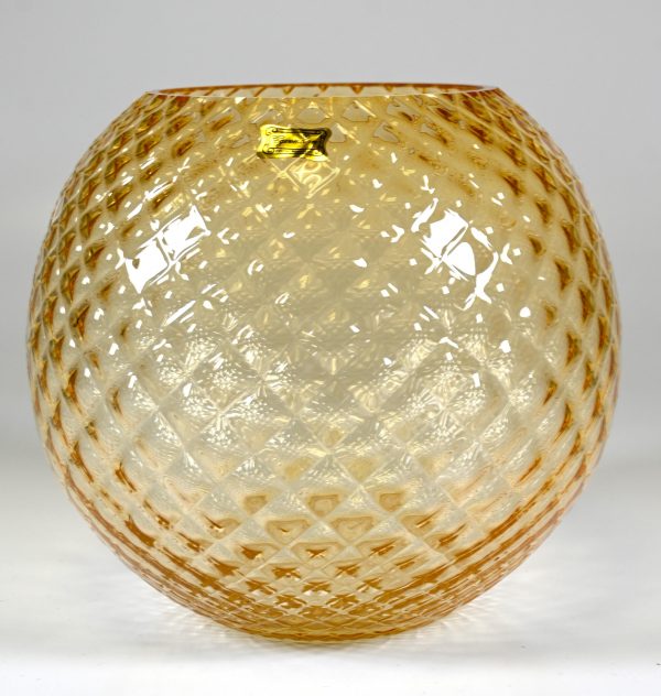 Vase amber rund , klein karo