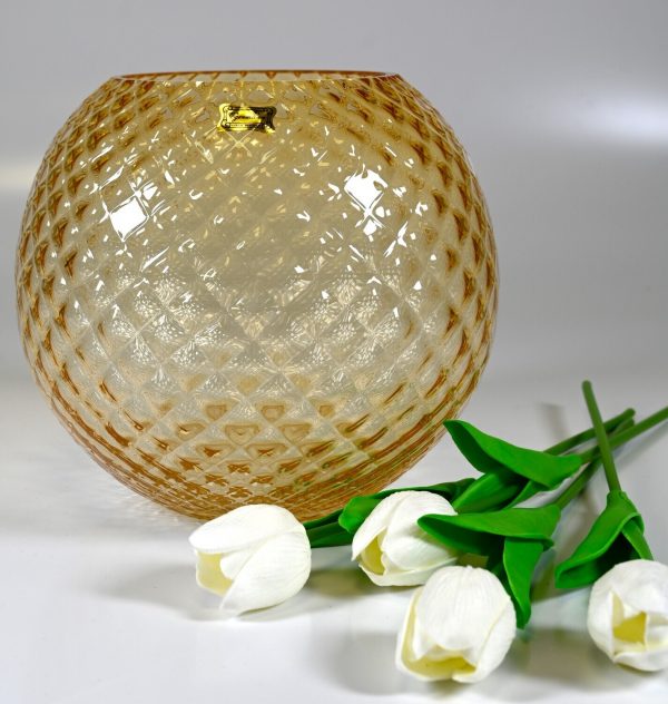 Vase amber rund , klein karo – Bild 2
