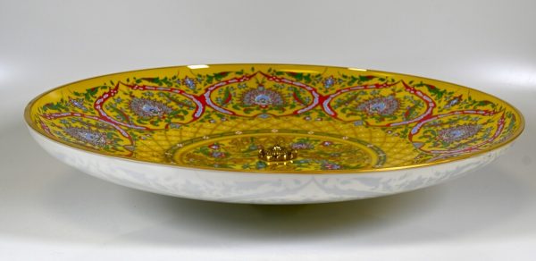 Schüssel  Bohemia Gold handbemalt, gelb – Bild 2