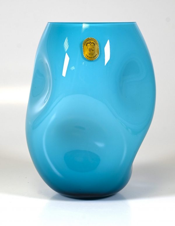 Vase triplex zerquetscht , aquamarin