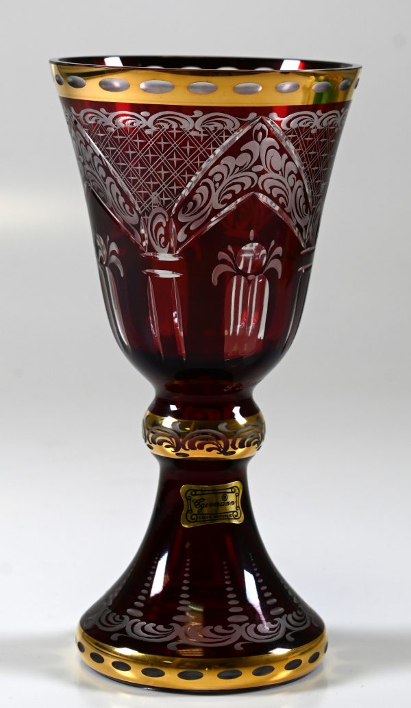 Pokal Bohemia Gold, rot Glasur – Bild 2
