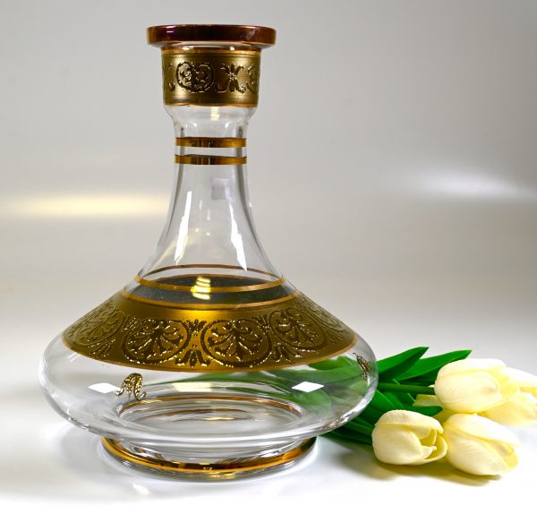 Vase / Wasserpfeifevase transparent- gold – Bild 3