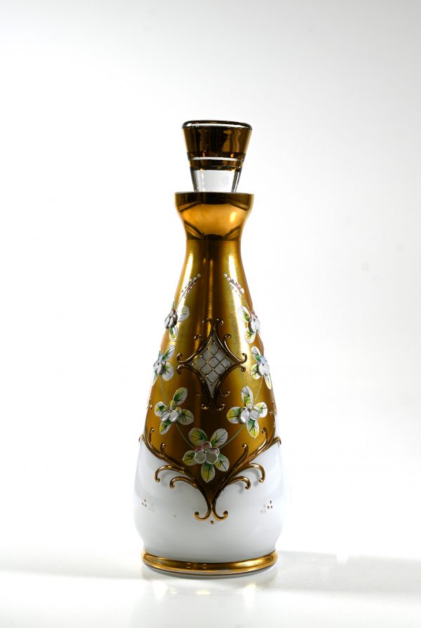 Karaffe weiß-gold